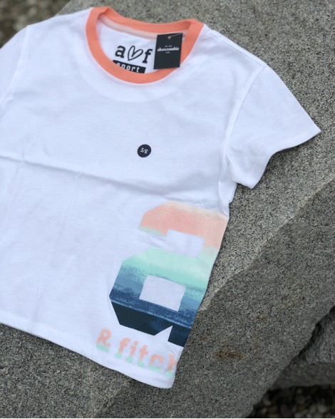 Triko dětské Abercrombie & Fitch bílé
